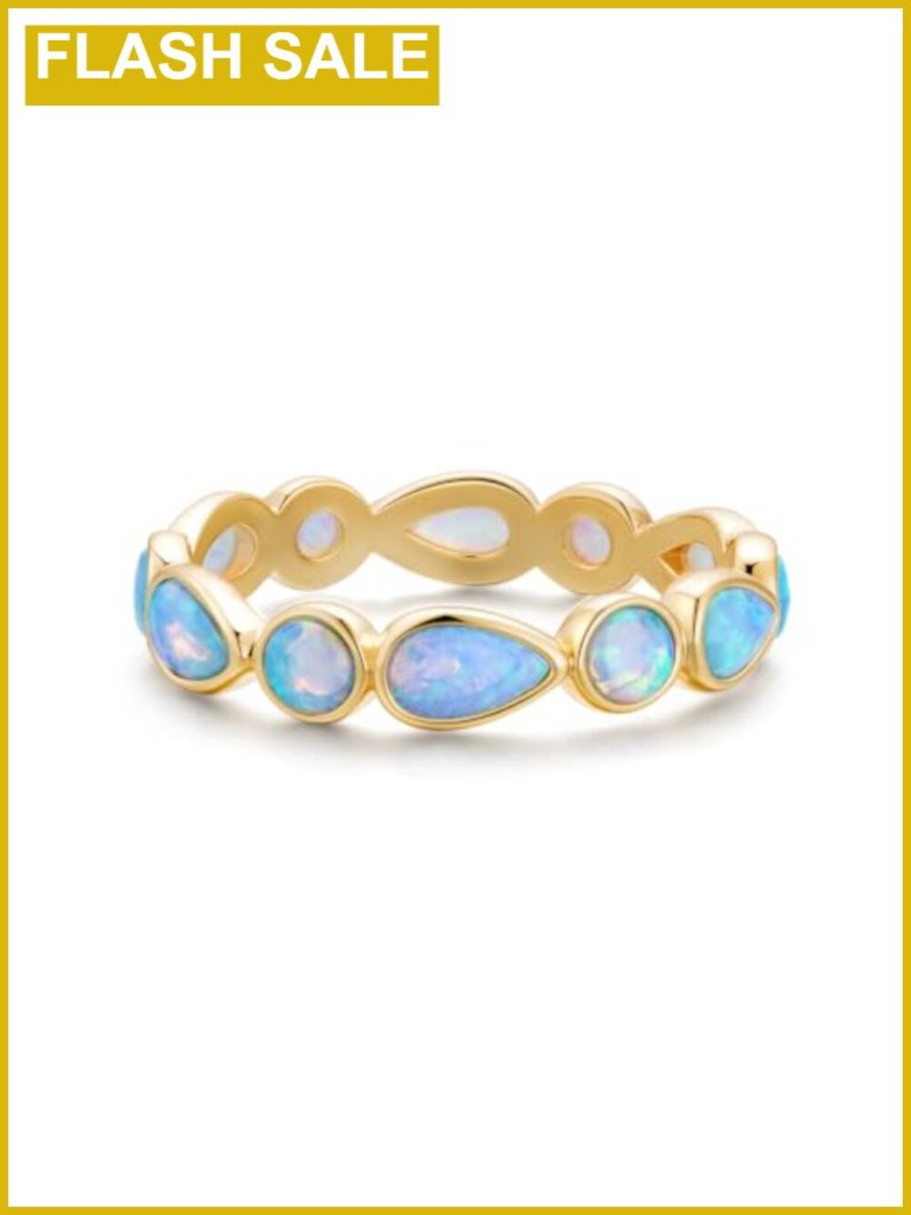 14K Gold Filled Eternity Band, Opal Ring, Stackable